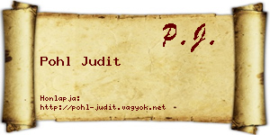 Pohl Judit névjegykártya